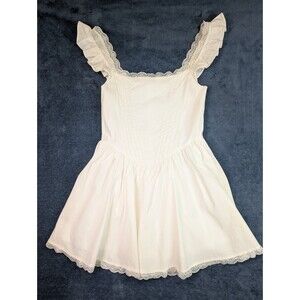 Women's Graduation Summer Mini Corset Dress Square Neck Short Ruffle Sleeve Med.